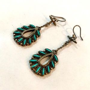Lucky Brand Silver and Turquoise Boho Earrings